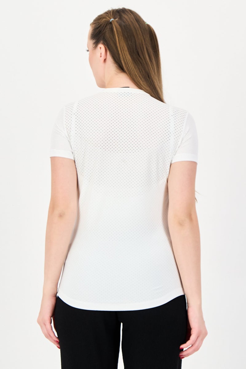 Nike Women Sportswear Fit Short Sleeve Training Top, White - Image 3